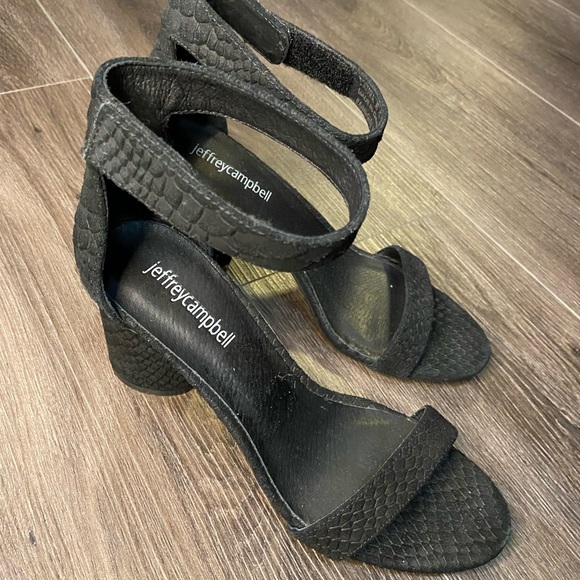 Jeffrey Campbell Shoes - Jeffrey Campbell 'Laura' Open Toe Sandals Black Size 6.5
